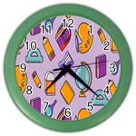 Back To School And Schools Out Kids Pattern Color Wall Clock Front