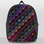 Dark Multicolored Mosaic Pattern School Bag (XL) Front