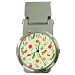 Seamless Pattern With Vegetables  Delicious Vegetables Money Clip Watches Front