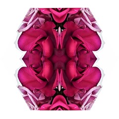 Diagonal Magenta Bouquet Wooden Puzzle Hexagon by kaleidomarblingart