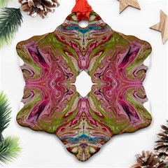 Marbling Collage Snowflake Ornament (two Sides) by kaleidomarblingart