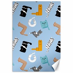 Unusual And Funny Tetris Cats Canvas 12  X 18  by SychEva