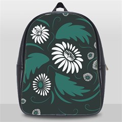 Folk Flowers Pattern School Bag (xl) by Eskimos