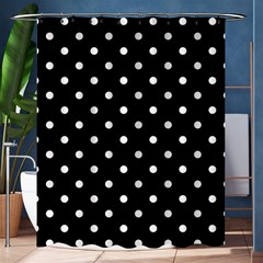 1950 Black White Dots Shower Curtain 60  X 72  (medium)  by SomethingForEveryone