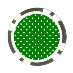 1950 Green White Dots Poker Chip Card Guard by SomethingForEveryone