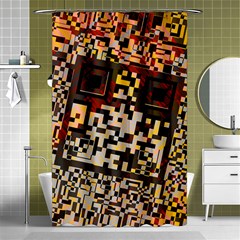 Root Humanity Bar And Qr Code Flash Orange And Purple Shower Curtain 48  X 72  (small)  by WetdryvacsLair