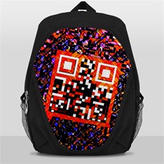 Root Humanity Bar And Qr Code In Flash Orange And Purple Backpack Bag by WetdryvacsLair