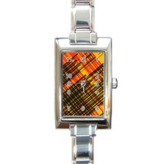 Root Humanity Orange Yellow And Black Rectangle Italian Charm Watch by WetdryvacsLair