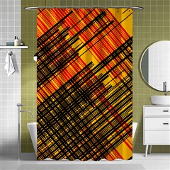 Root Humanity Orange Yellow And Black Shower Curtain 48  X 72  (small)  by WetdryvacsLair