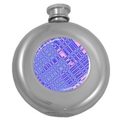 Root Humanity Barcode Purple Pink And Galuboi Round Hip Flask (5 Oz) by WetdryvacsLair