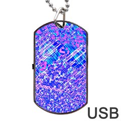 Root Humanity Bar And Qr Code Combo In Purple And Blue Dog Tag Usb Flash (one Side) by WetdryvacsLair