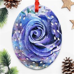 Watercolor-rose-flower-romantic Oval Filigree Ornament (two Sides) by Sapixe