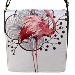 Watercolor Flamingo Flap Closure Messenger Bag (s) by webstylecreations