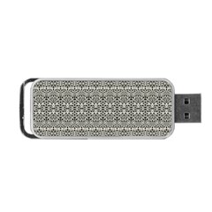 Abstract Silver Ornate Decorative Pattern Portable Usb Flash (one Side) by dflcprintsclothing