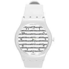 Athletic Running Graphic Silhouette Pattern Round Plastic Sport Watch (m) by dflcprintsclothing