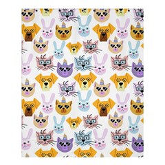 Funny Animal Faces With Glasses On A White Background Shower Curtain 60  X 72  (medium)  by SychEva