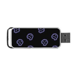 Purple Skulls On Dark Background Portable Usb Flash (one Side) by SychEva