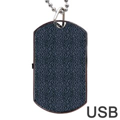 Blue Stripes On Dark Background Dog Tag Usb Flash (two Sides) by SychEva