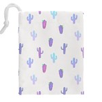 Purple And Blue Cacti Drawstring Pouch (5XL) Back