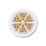 Pizza-slice-food-italian Rubber Coaster (Round)  Front