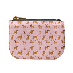 Cute Chihuahua With Sparkles On A Pink Background Mini Coin Purse by SychEva