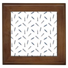 Gray Pencils On A Light Background Framed Tile by SychEva