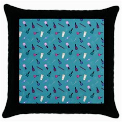 Manicure Supplies  Nail Polish Throw Pillow Case (black) by SychEva