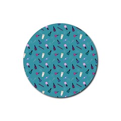 Manicure Supplies  Nail Polish Rubber Coaster (round)  by SychEva