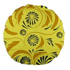 Folk Flowers Pattern  Large 18  Premium Round Cushions by Eskimos