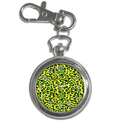 Yellow And Green, Neon Leopard Spots Pattern Key Chain Watches by Casemiro