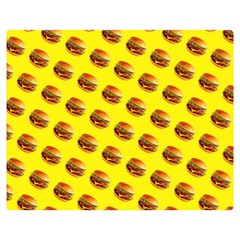 Vector Burgers, Fast Food Sandwitch Pattern At Yellow Double Sided Flano Blanket (medium)  by Casemiro