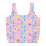 Arcade Dreams Pink Full Print Recycle Bag (L) Front