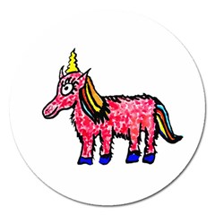 Unicorn Sketchy Style Drawing Magnet 5  (round) by dflcprintsclothing