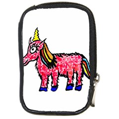 Unicorn Sketchy Style Drawing Compact Camera Leather Case by dflcprintsclothing