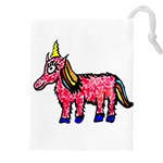 Unicorn Sketchy Style Drawing Drawstring Pouch (4XL) Front