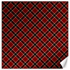 Dark Red Tartan, Retro Buffalo Plaid, Tiled Pattern Canvas 16  X 16  by Casemiro