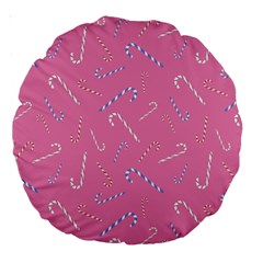 Sweet Christmas Candy Large 18  Premium Round Cushions by SychEva