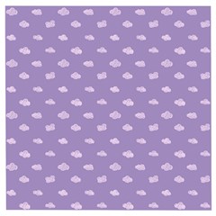 Pink Clouds On Purple Background Wooden Puzzle Square by SychEva