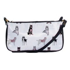 Husky Dogs With Sparkles Shoulder Clutch Bag by SychEva