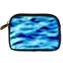 Blue Waves Abstract Series No4 Digital Camera Leather Case by DimitriosArt