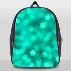 Light Reflections Abstract No9 Turquoise School Bag (xl) by DimitriosArt