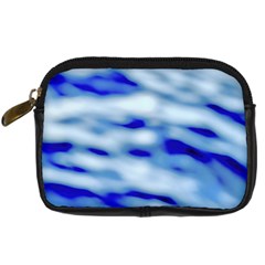 Blue Waves Abstract Series No10 Digital Camera Leather Case by DimitriosArt