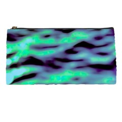 Green  Waves Abstract Series No6 Pencil Case by DimitriosArt