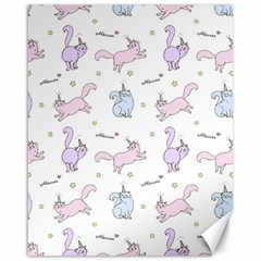 Unicorn Cats Pattern 2 Canvas 16  X 20  by Littlebird