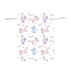 Unicorn Cats Pattern 2 Lightweight Drawstring Pouch (l) by Littlebird