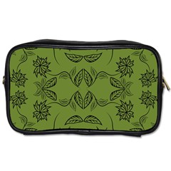 Floral Folk Damask Pattern Fantasy Flowers Floral Geometric Fantasy Toiletries Bag (two Sides) by Eskimos