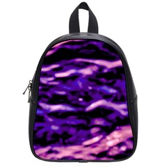 Purple  Waves Abstract Series No1 School Bag (small) by DimitriosArt