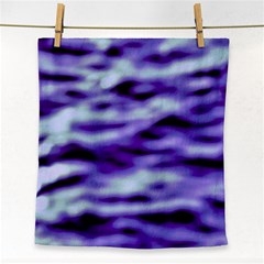 Purple  Waves Abstract Series No3 Face Towel by DimitriosArt