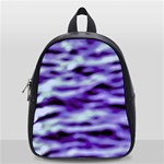 Purple  Waves Abstract Series No3 School Bag (Small) Front