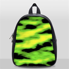 Green  Waves Abstract Series No12 School Bag (small) by DimitriosArt